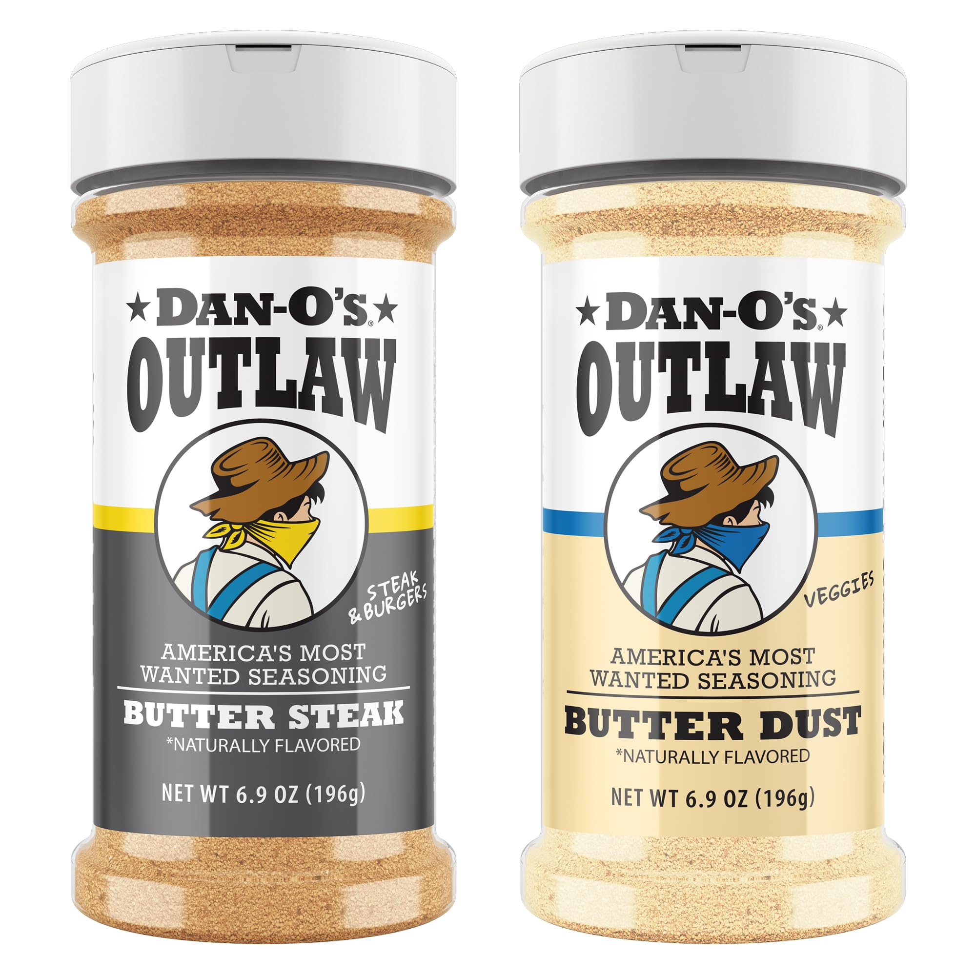 Dan-O's Butter Dust front bottle showing label and shaker, adds buttery flavor quickly
