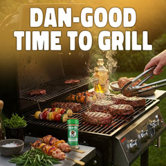 Dan-O's Butter Steak on grilled steak in backyard, enhances savory crust and flavor