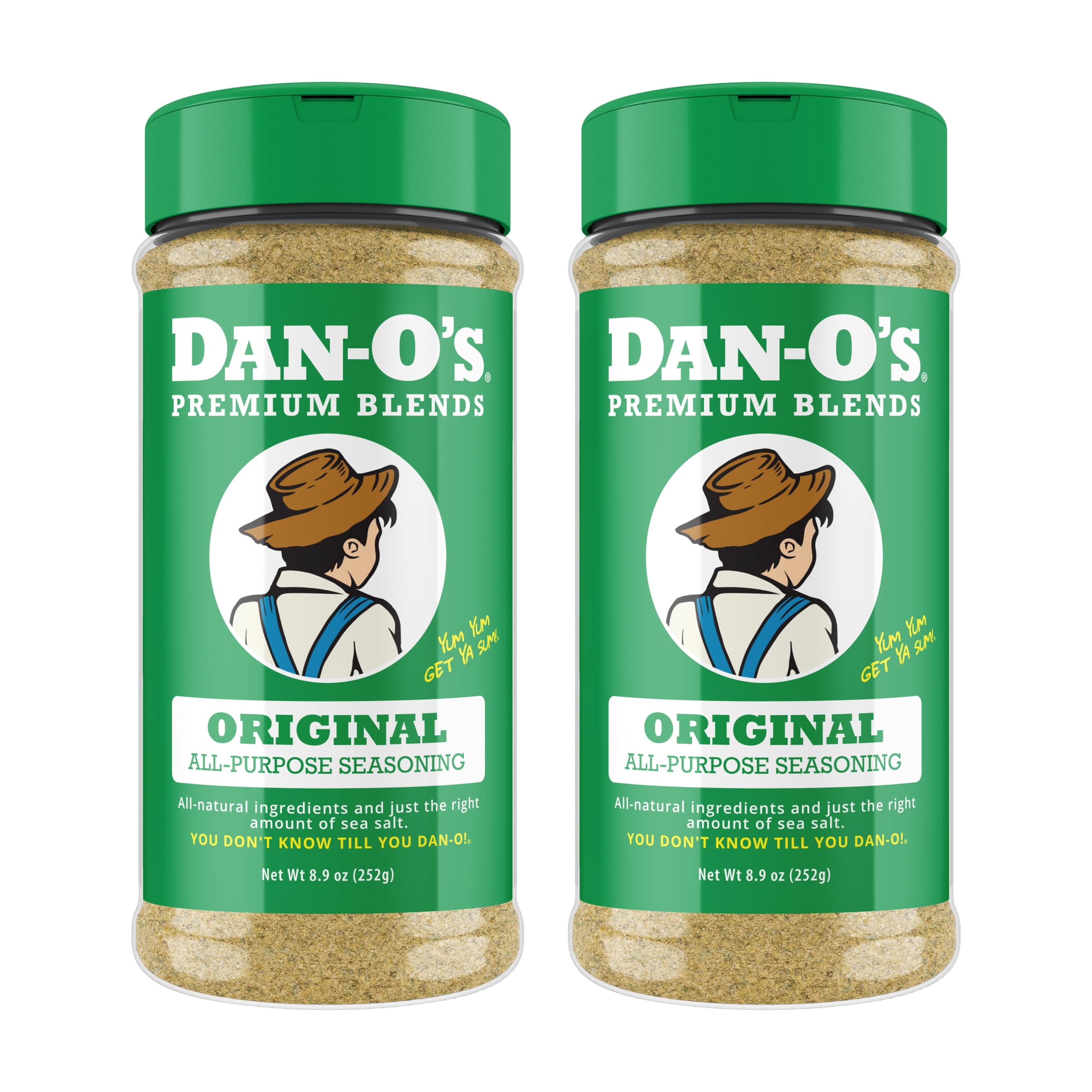 Dan-O's front packaging showing two medium bottles and label benefits