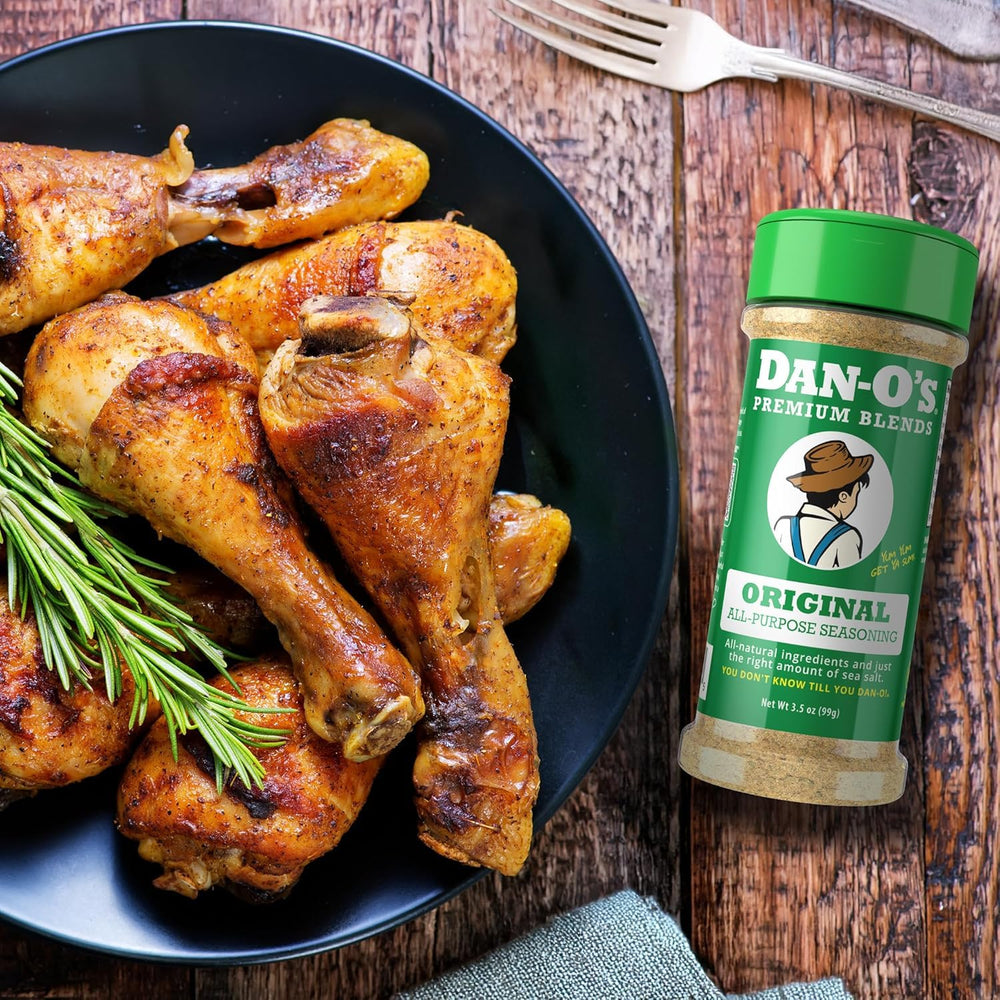 Dan-O's sprinkled on grilled chicken enhancing aroma and color