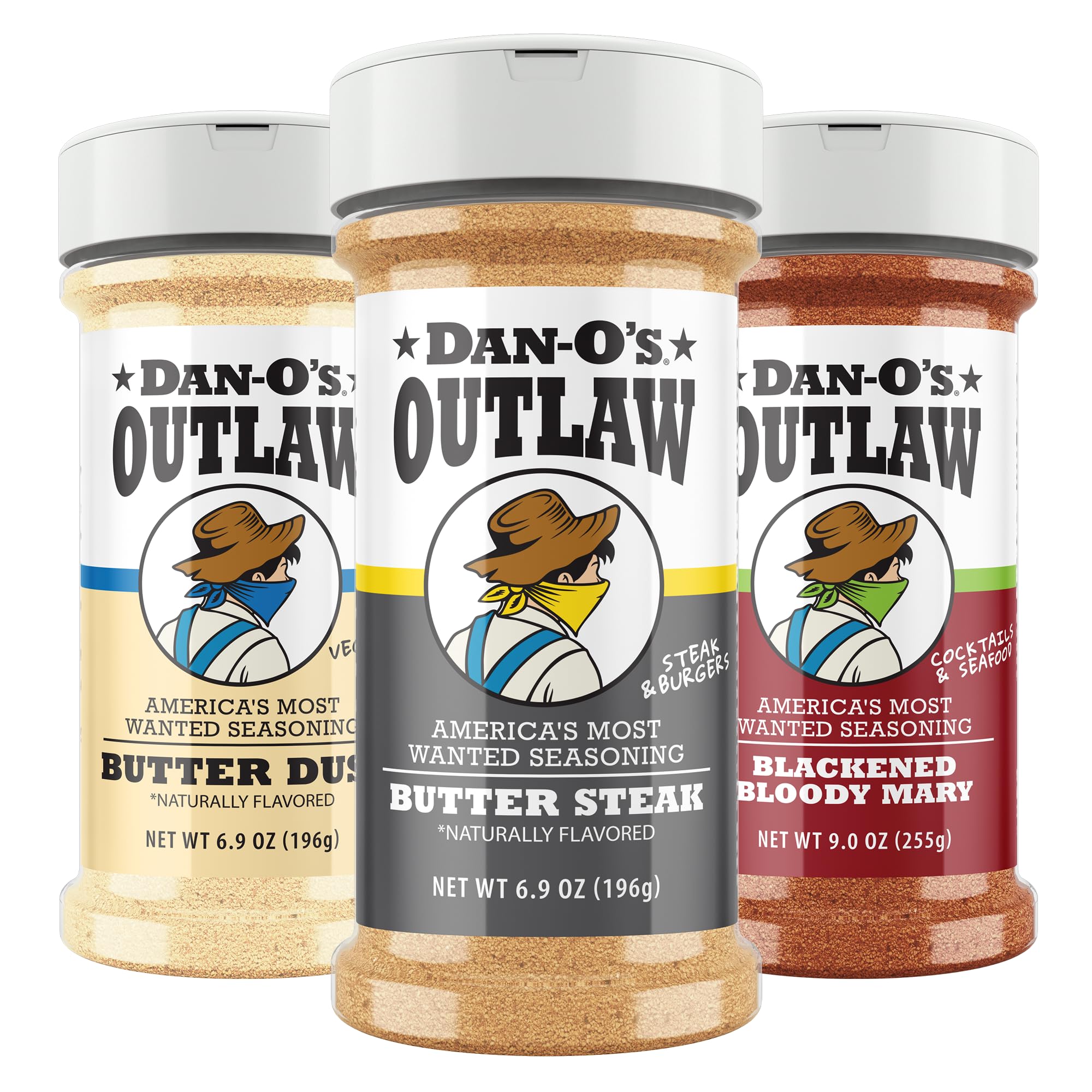 Dan-O's three-bottle pack front view showing variety and bold labeling