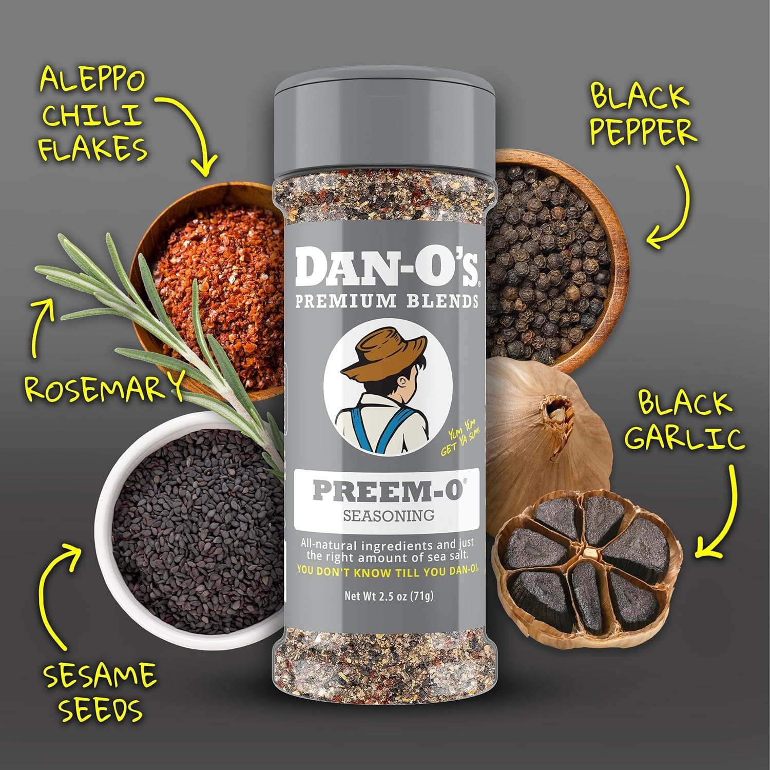 Dan-O’s Preem-O pouring over steak showing bold spice boost for rich dishes