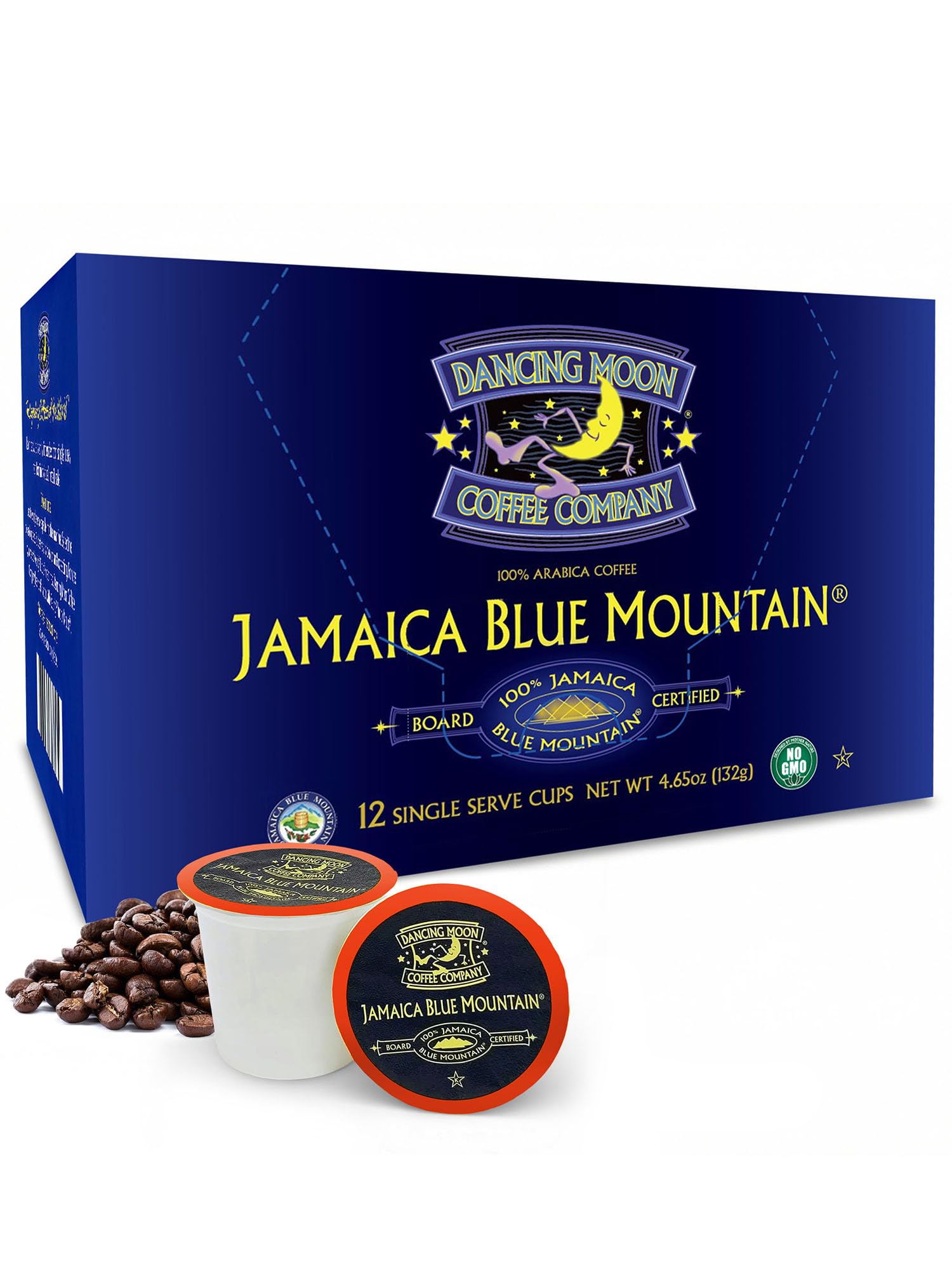 Dancing Moon front box showing 12 pods and premium packaging benefit clarity