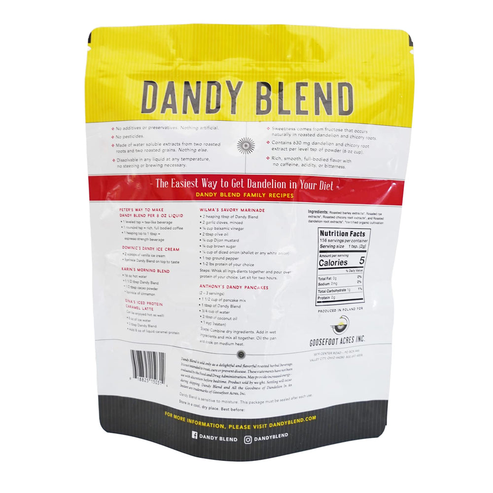 Dandy Blend powder close-up texture revealing fine instant granules for quick mixing