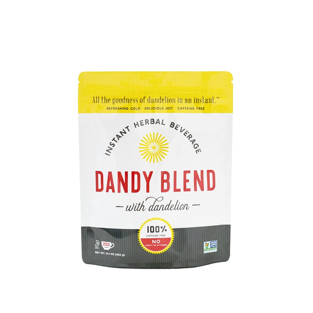 Dandy Blend front jar showing label and size for easy identification and convenience