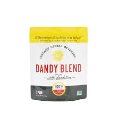 Dandy Blend front jar showing label and size for easy identification and convenience