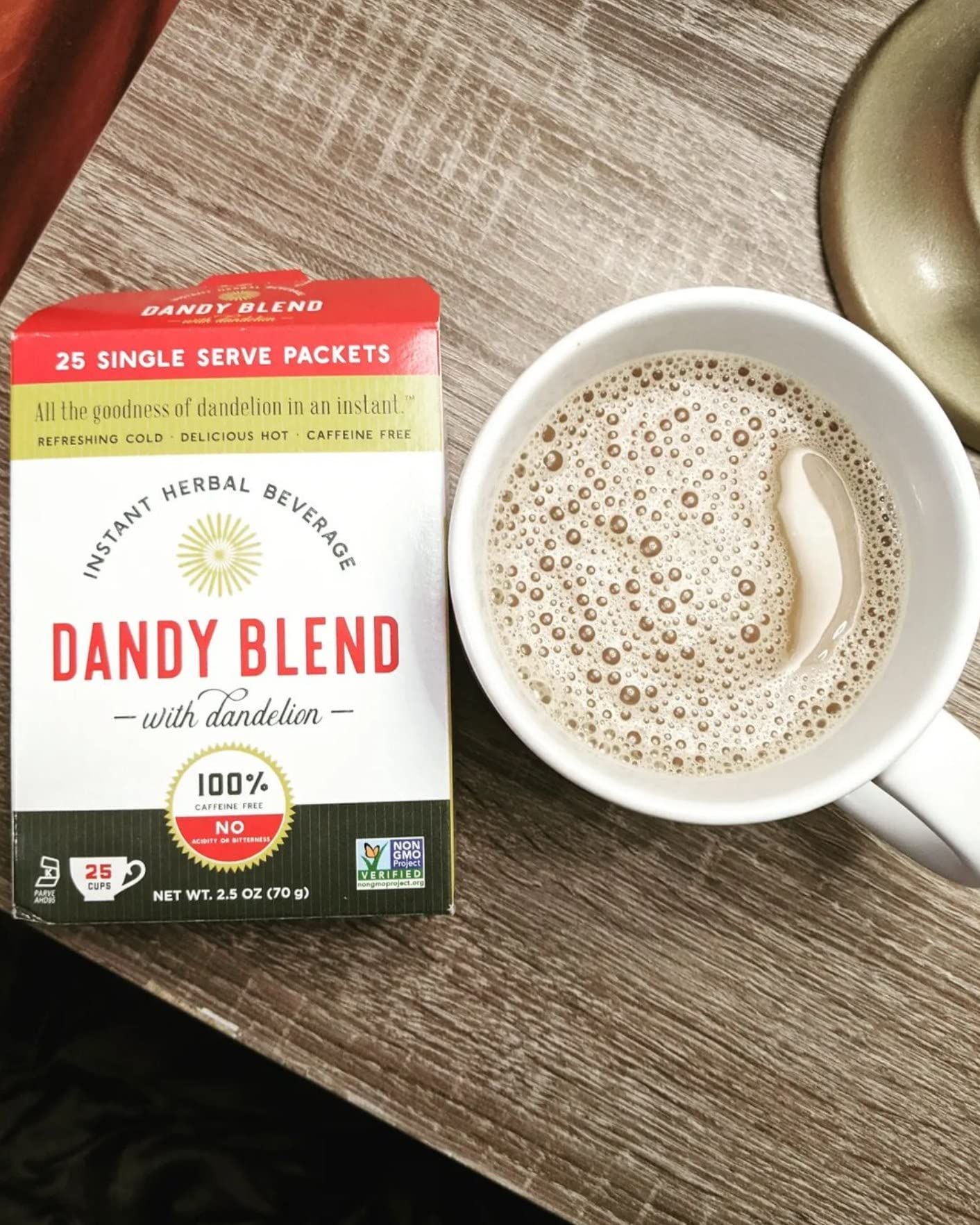 Dandy Blend roasted dandelion root close-up showing texture and aroma