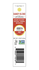 Dandy Blend single serving sachet opened for quick hot or cold use