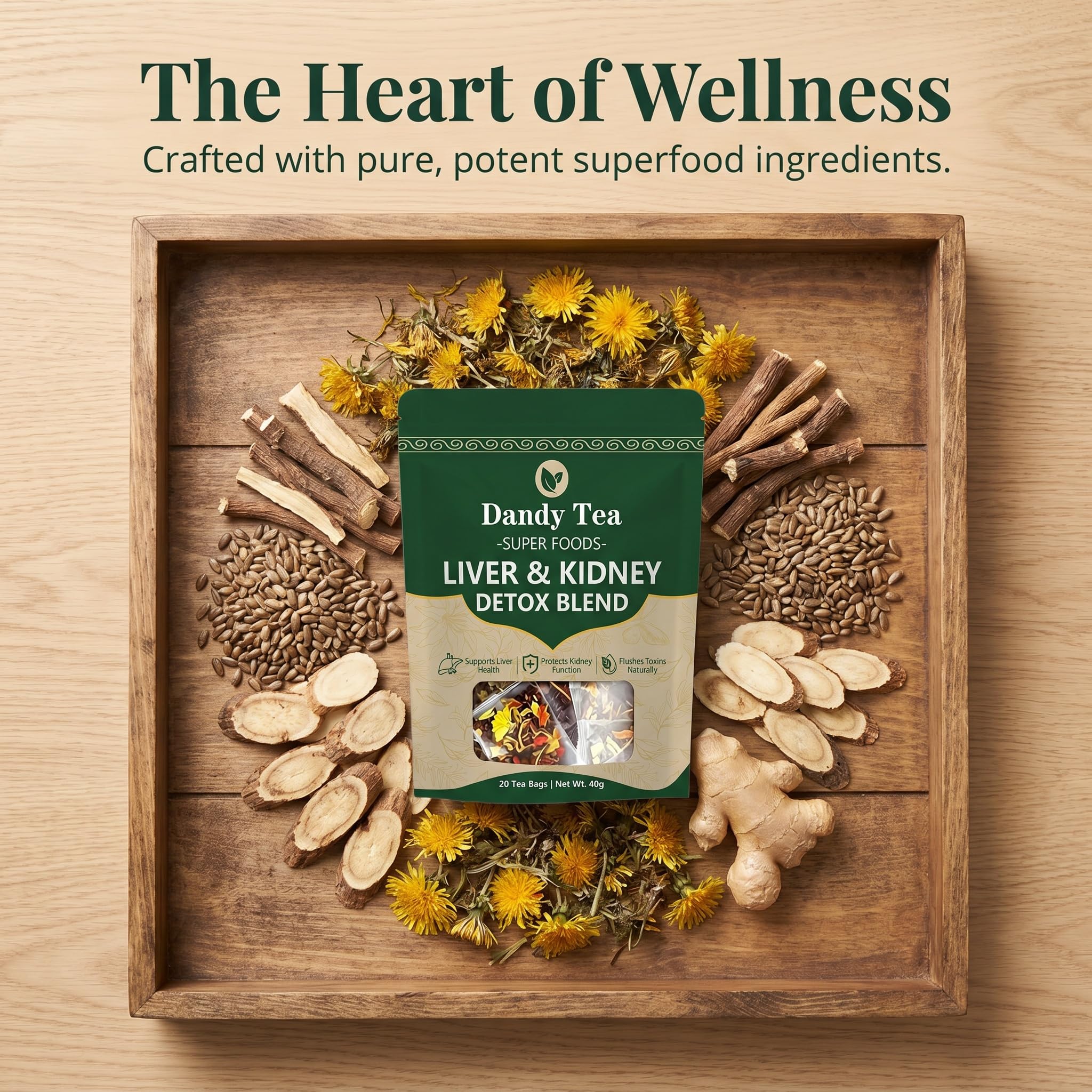 Dandy Tea open resealable pouch emphasizing freshness and convenience