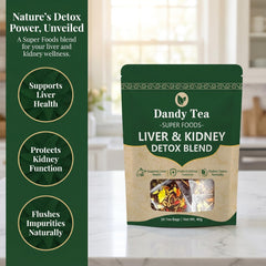 Dandy Tea single tea bag close-up highlighting natural ingredients