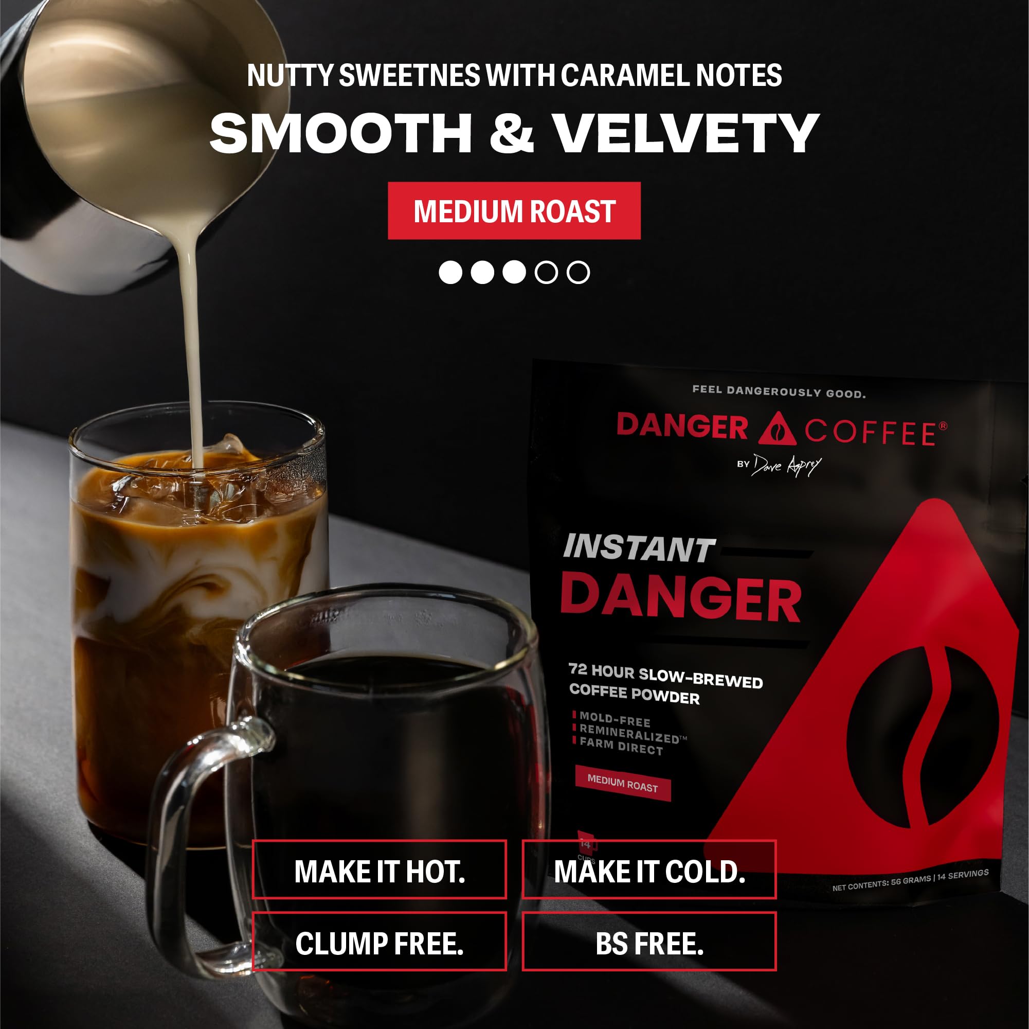 Danger Coffee served hot in a mug showing comforting brewed-coffee flavor