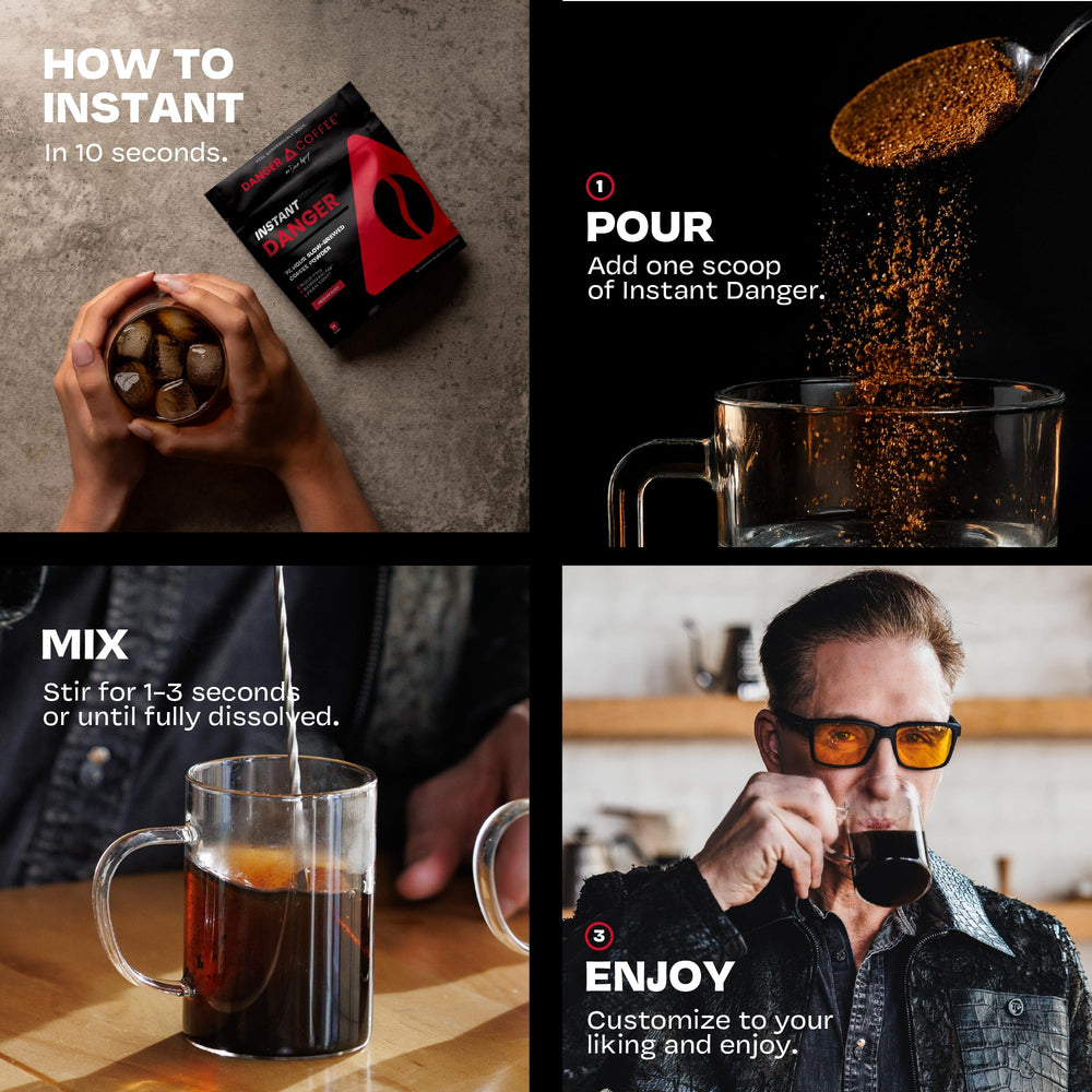 Danger Coffee iced glass showcasing clean taste and refreshing cold brew