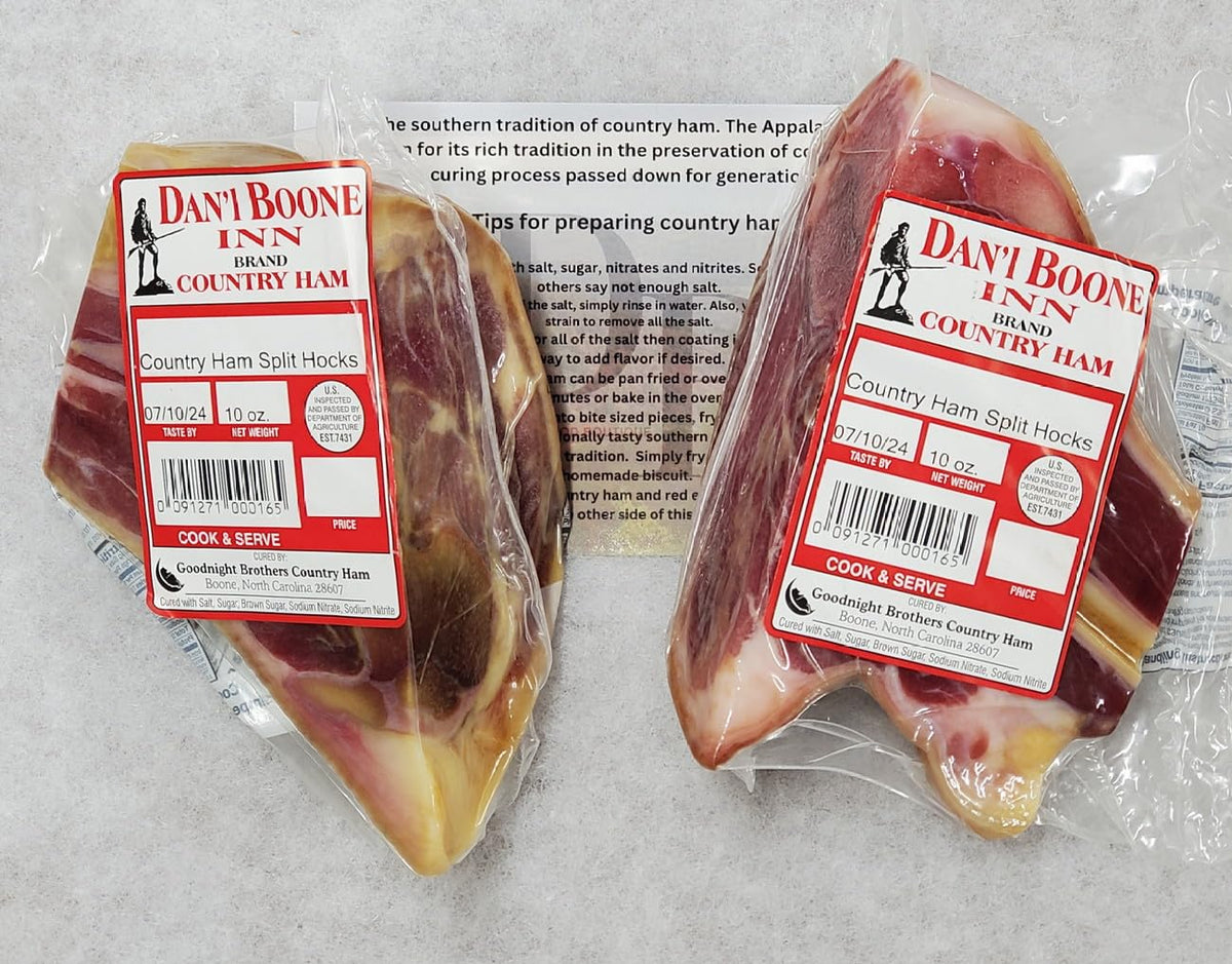 Dogwood Boutique DB Dan'l Boone front packaging showing cured ham hocks and convenience
