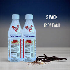 Danncy clear vanilla close-up label detail, highlights authentic Mexican flavor