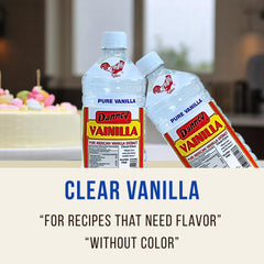 Danncy vanilla beside measuring spoon showing 1L bottle scale and portioning benefit