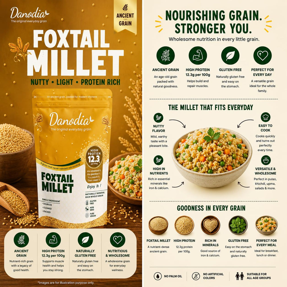 Danodia Foods cooked millet in a bowl, versatile base for bowls and salads