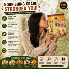 Danodia Foods close-up of flake texture, revealing soft, quick-cooking millet structure