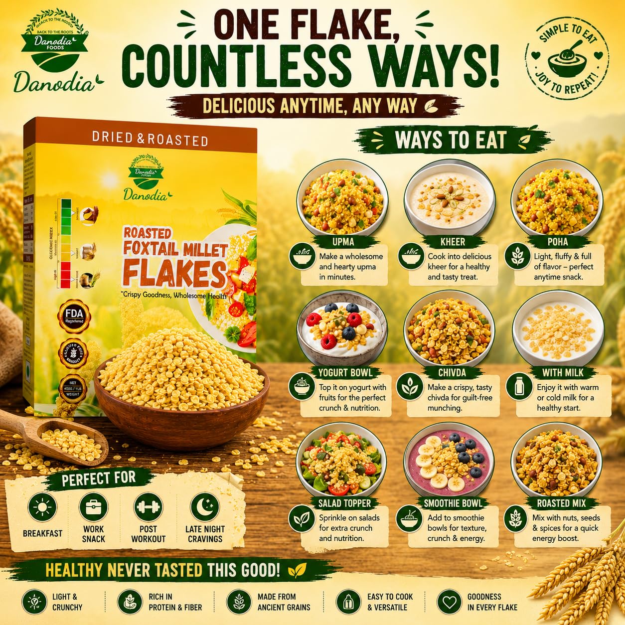 Danodia Foods product label and nutritional panel, clear ingredient information visible