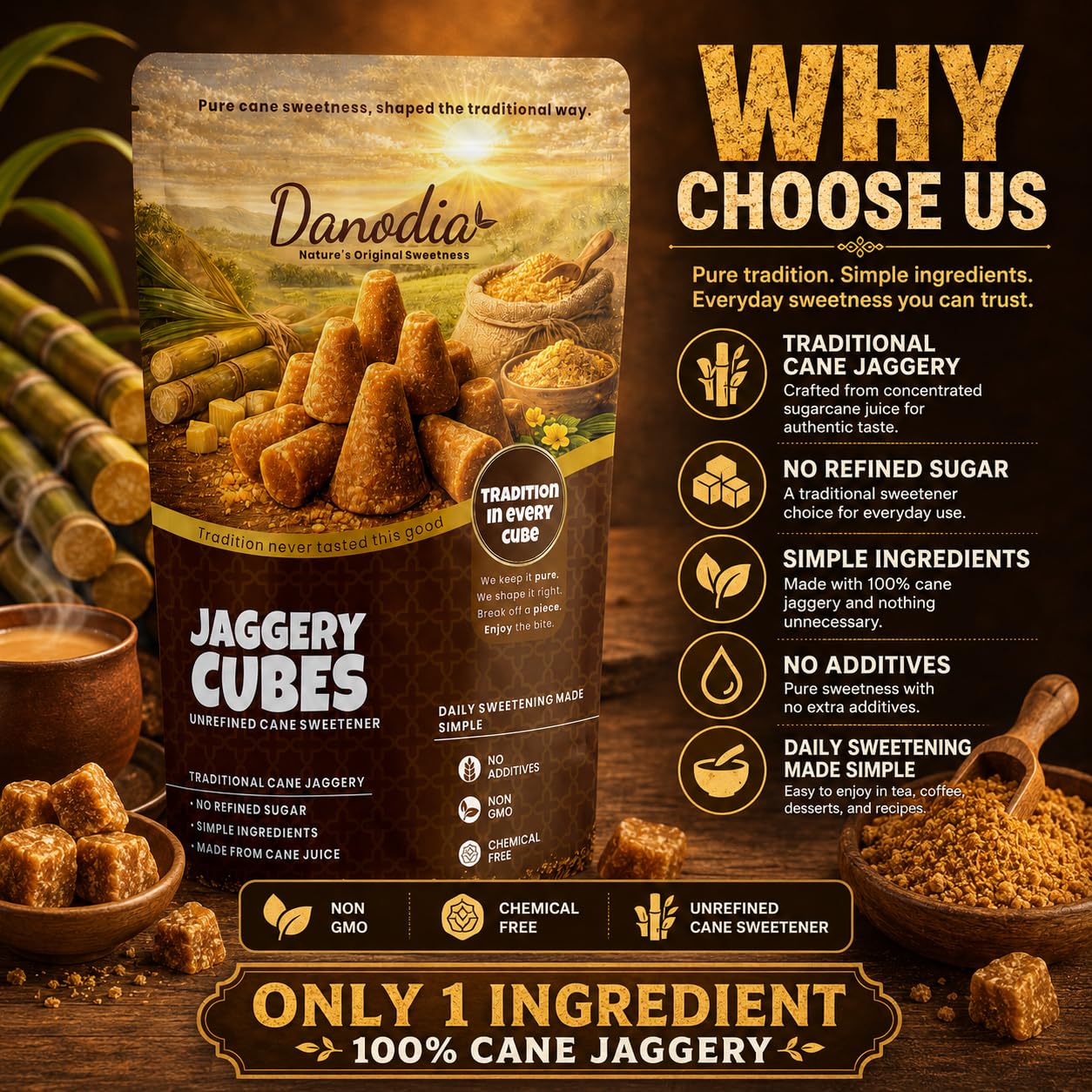 Danodia Foods product label clearly showing organic certification