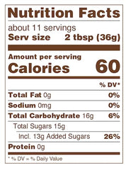 Darbo jar side label listing ingredients and fruit percentage benefit