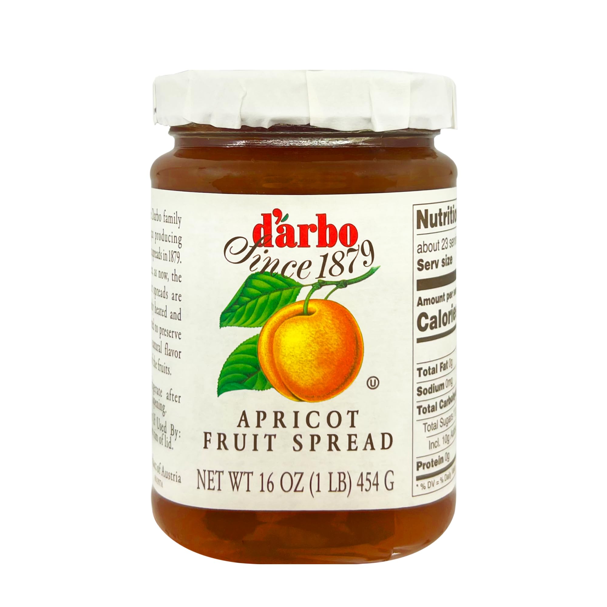 d’arbo jar front view showing label and premium preserve, highlights quality