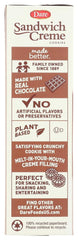 Close-up of Dare cookie showing chocolate wafer texture and creamy fudge center