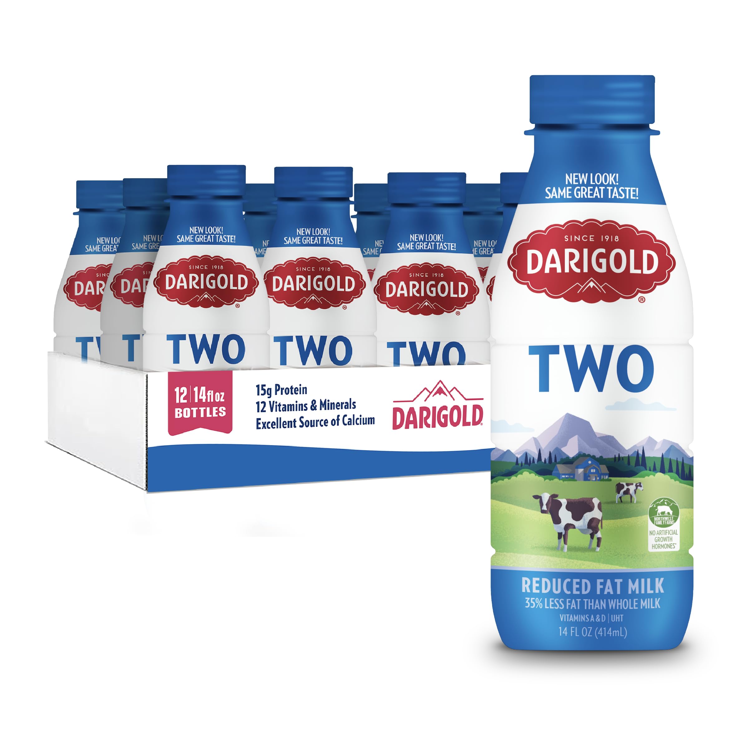 Darigold 2% front packaging showing bottle and brand benefits