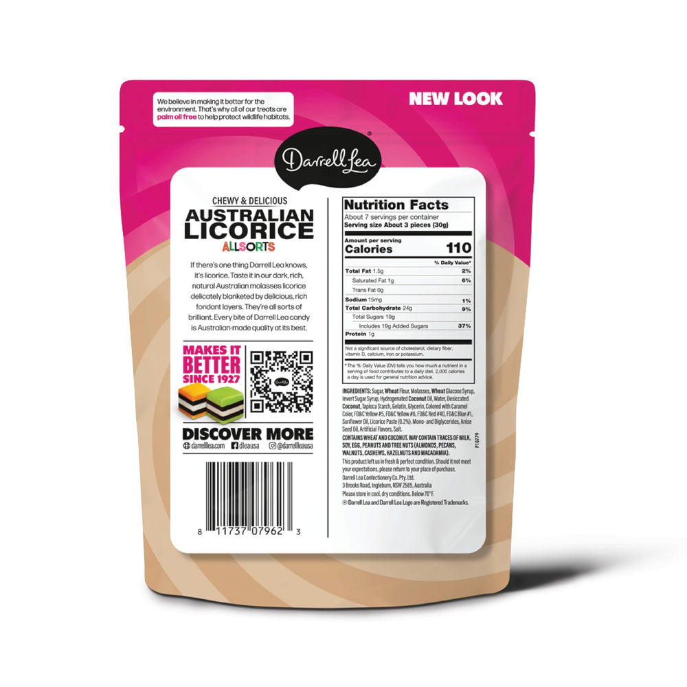 Darrell Lea soft licorice close-up texture highlighting chewiness and natural ingredients
