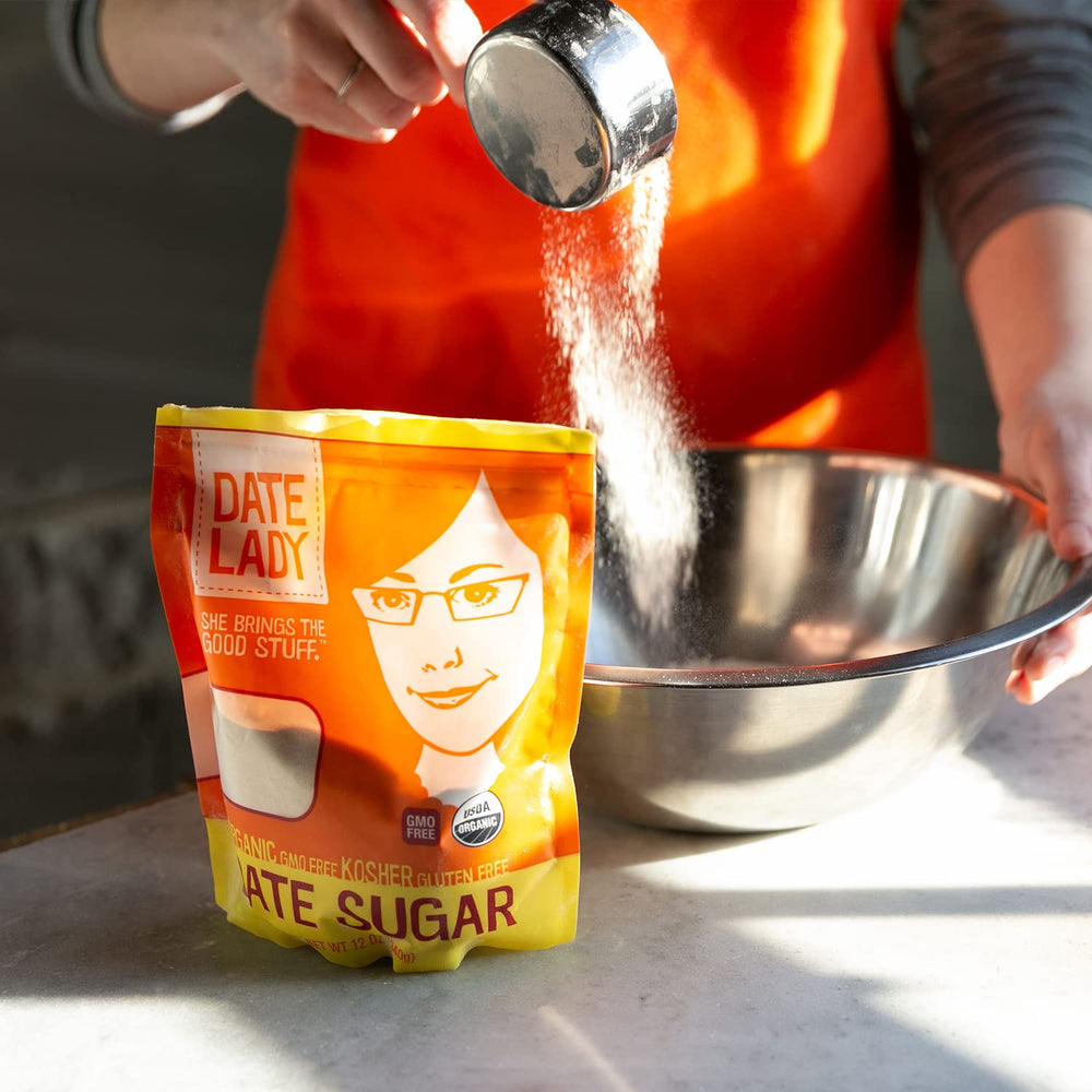 Date Lady ingredient and certification label, communicates organic, kosher, vegan credentials
