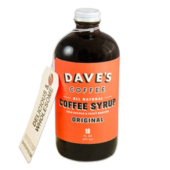 Dave's Coffee front packaging showing two 16 oz bottles and clear label, convenient pantry supply