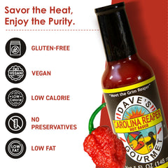 Dave's Gourmet close-up of sauce texture highlighting thick spicy consistency
