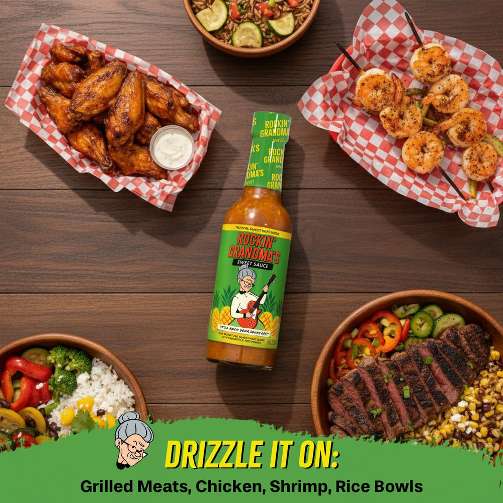 Dave's Gourmet Jamaican Jerk sauce marinating chicken, demonstrates bright island flavor