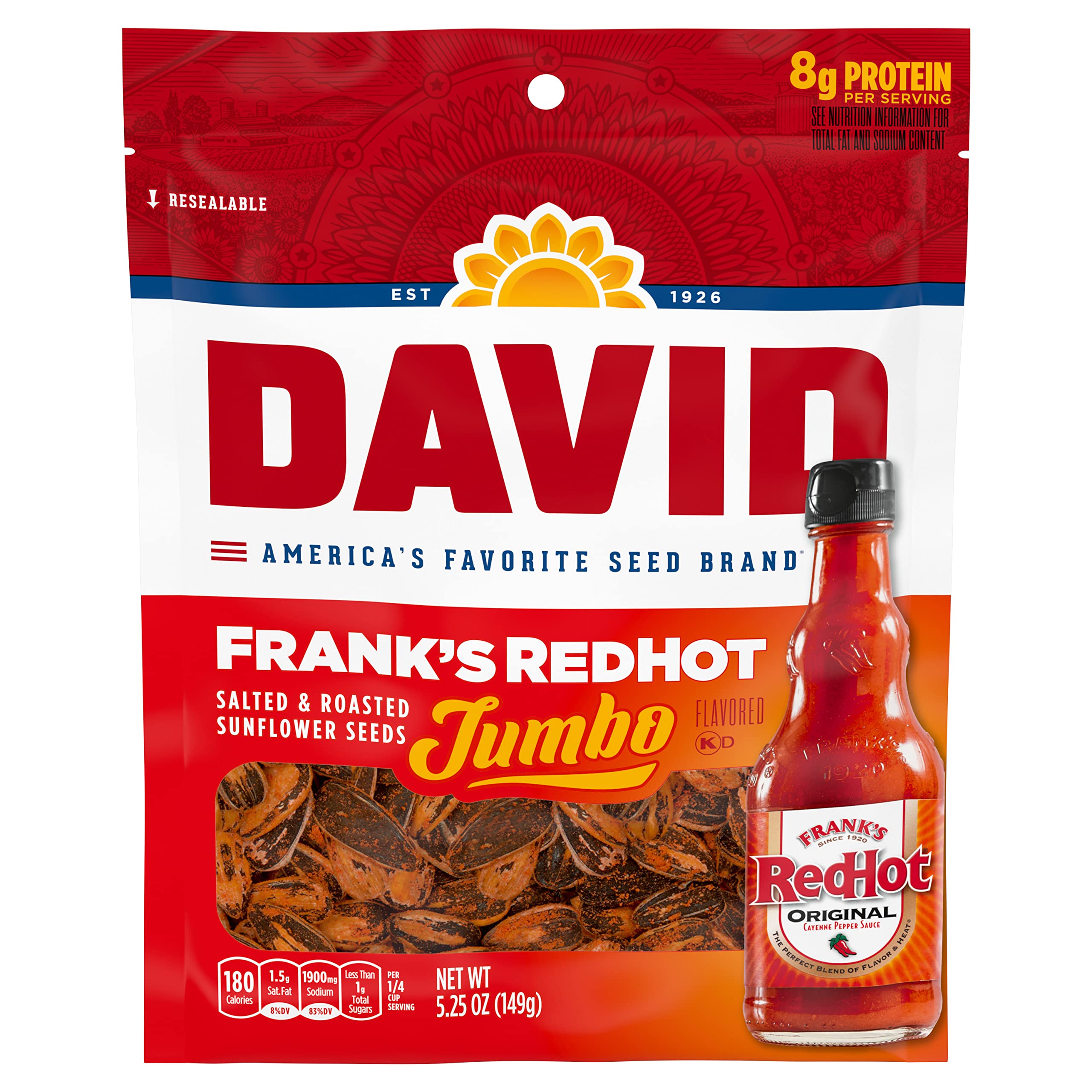 David front packaging showing Frank's RedHot flavor and portioned convenience