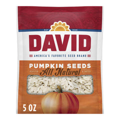 DAVID front of pack 5 oz bag showing brand and sealed freshness benefit