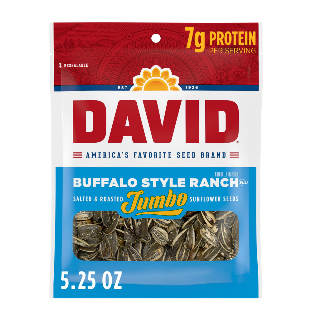 David front packaging buffalo ranch shows bold branding and convenience