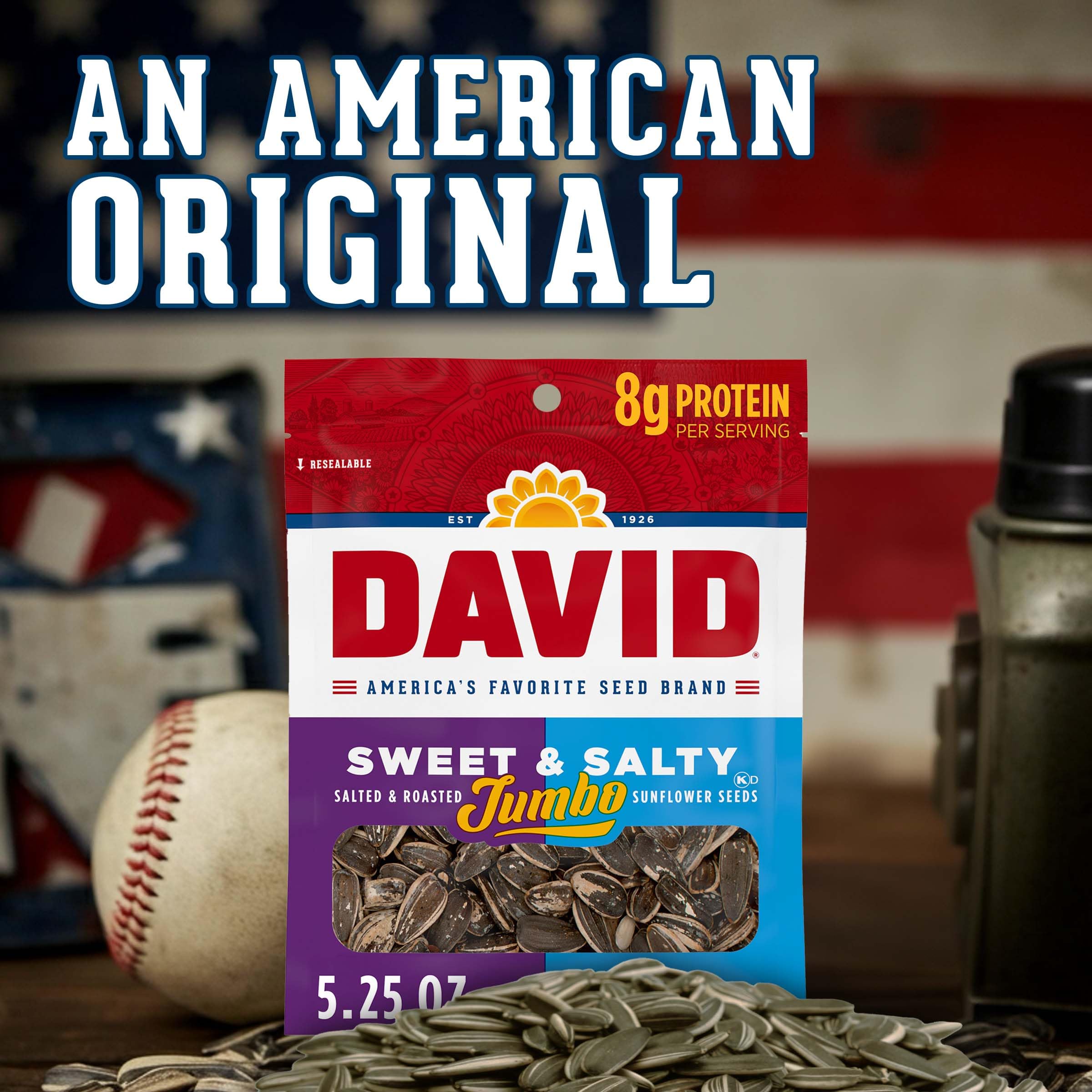 DAVID sunflower seeds on a snack table showing shareable party-friendly appeal