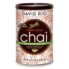 David Rio front package showing 14 oz container and tiger design, clear product branding and size