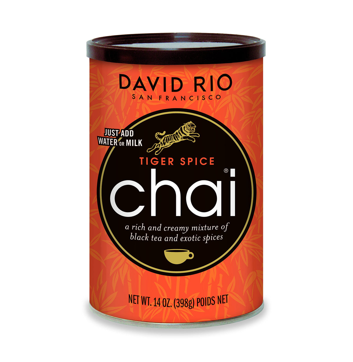 David Rio Tiger Spice front packaging showing creamy chai and bold spice flavor