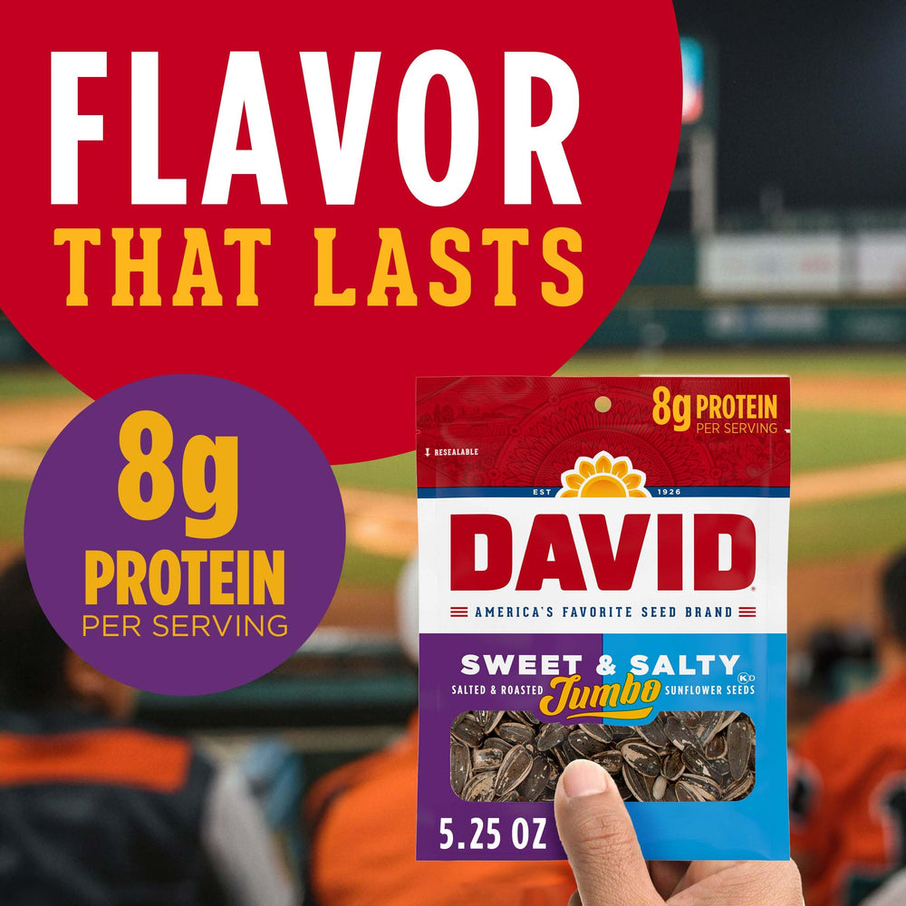 DAVID close-up of roasted-jumbo seed texture highlighting crisp crunch benefit