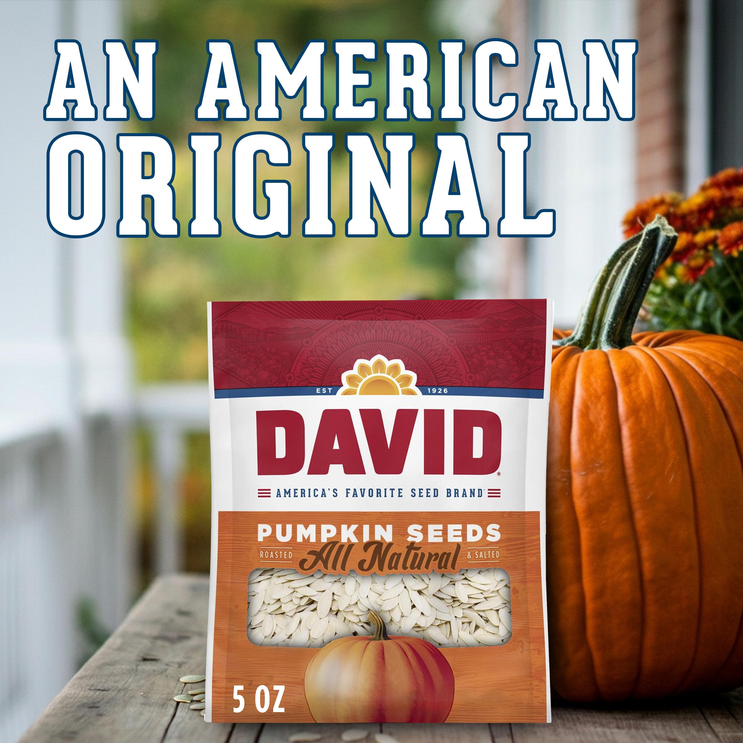 DAVID pumpkin seeds sprinkled on salad adding texture and protein boost