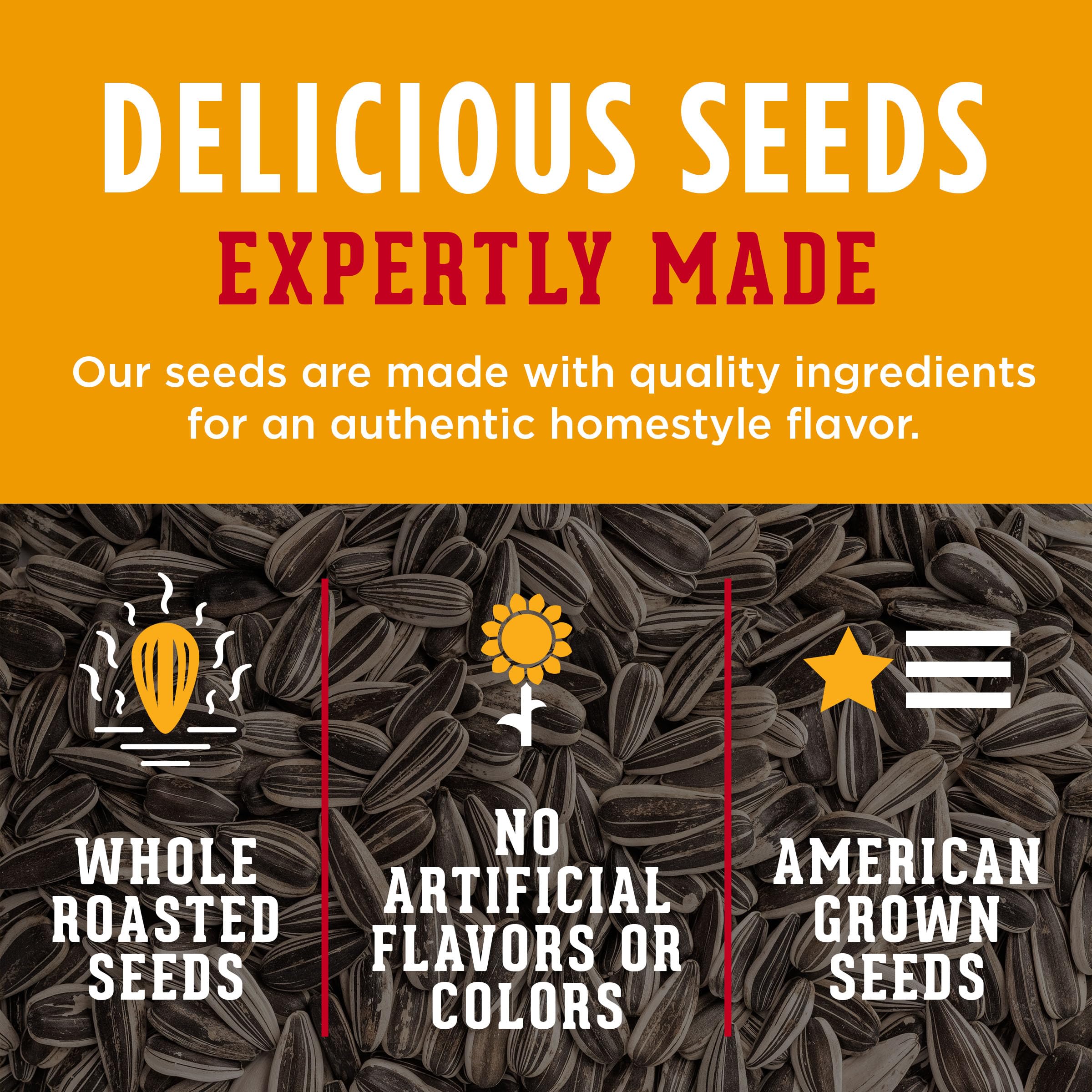 DAVID open bag revealing seasoned seeds for visual freshness and ready-to-eat benefit