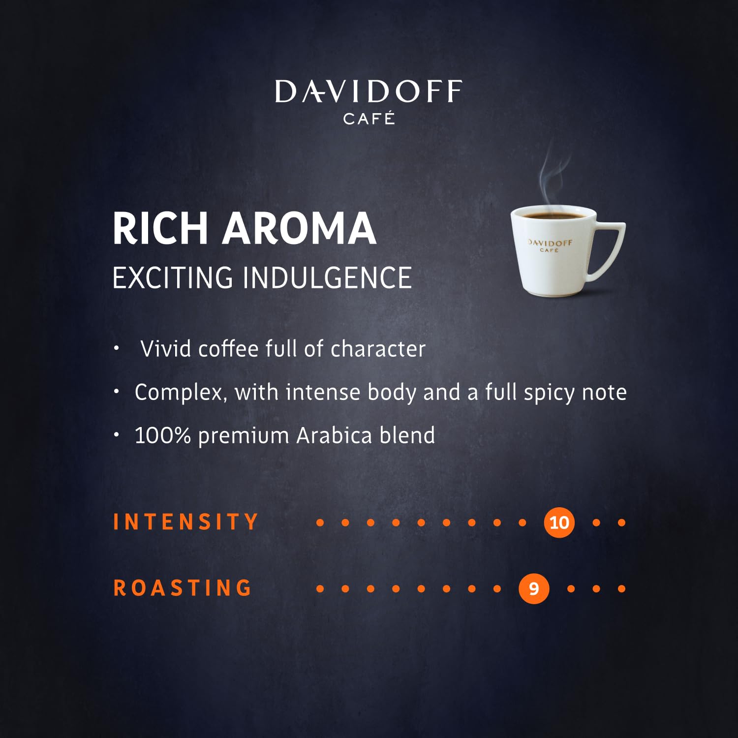 Spoonful of Davidoff coffee being added to hot water showing fast preparation