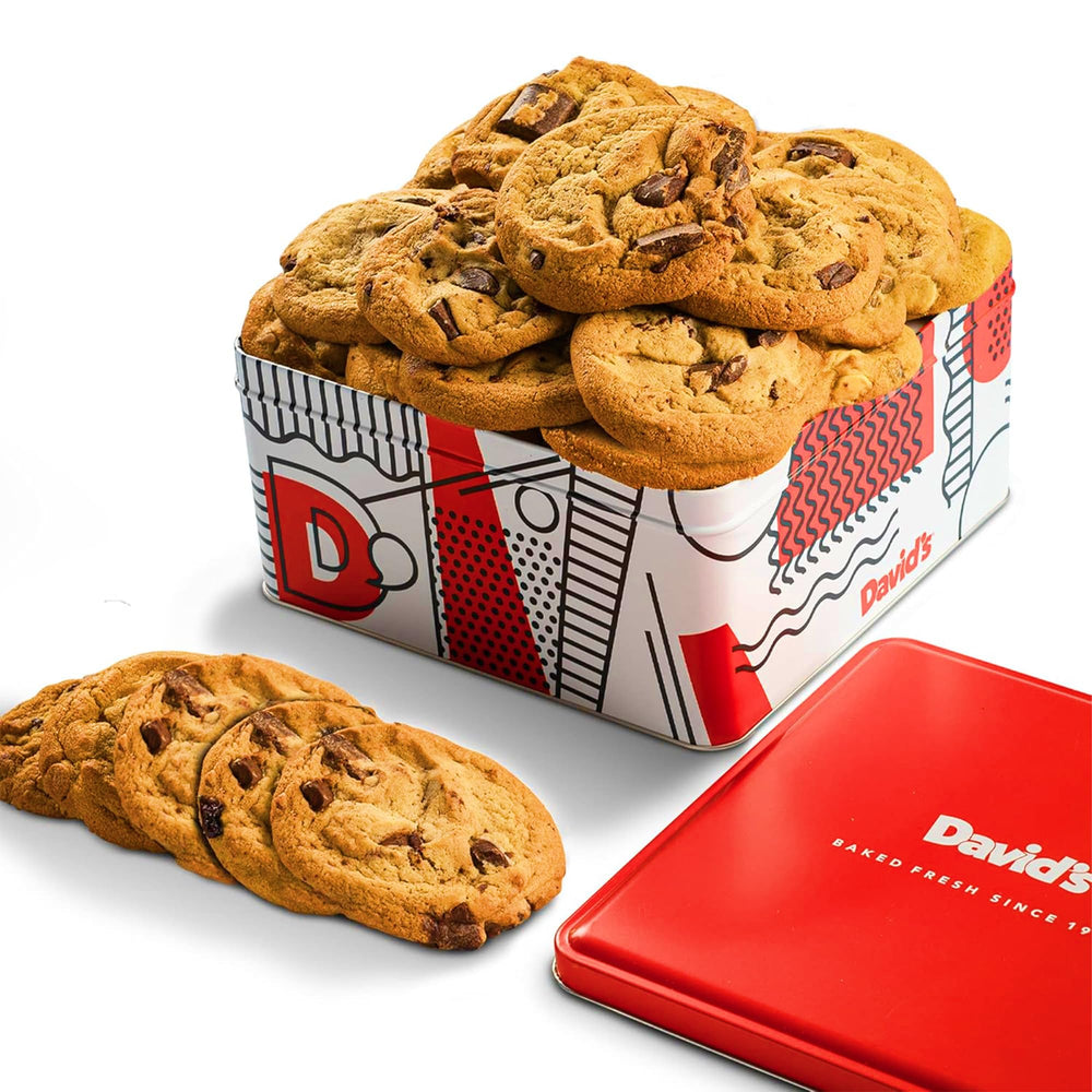 David's COOKIES gift basket front view showing elegant presentation and easy gifting