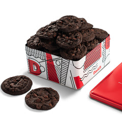 David's COOKIES gift tin front view showing elegant presentation and easy gifting