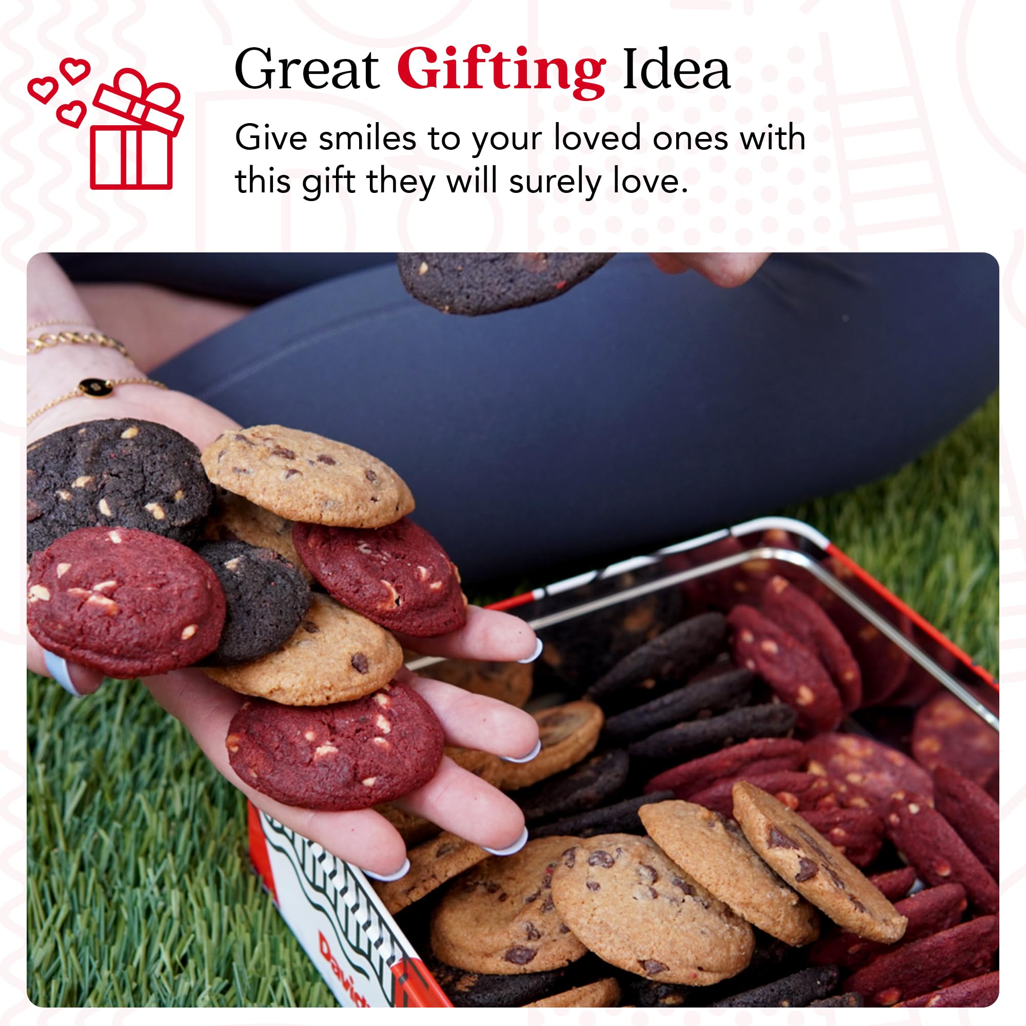 David's COOKIES minis arranged on a party platter demonstrating easy sharing