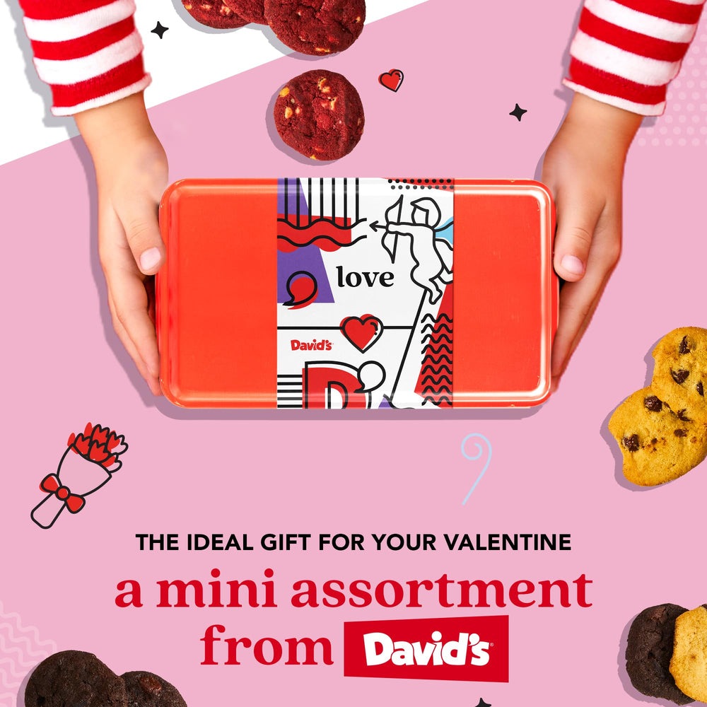 David's COOKIES mini cookies served on a plate paired with coffee for enjoyable snacking