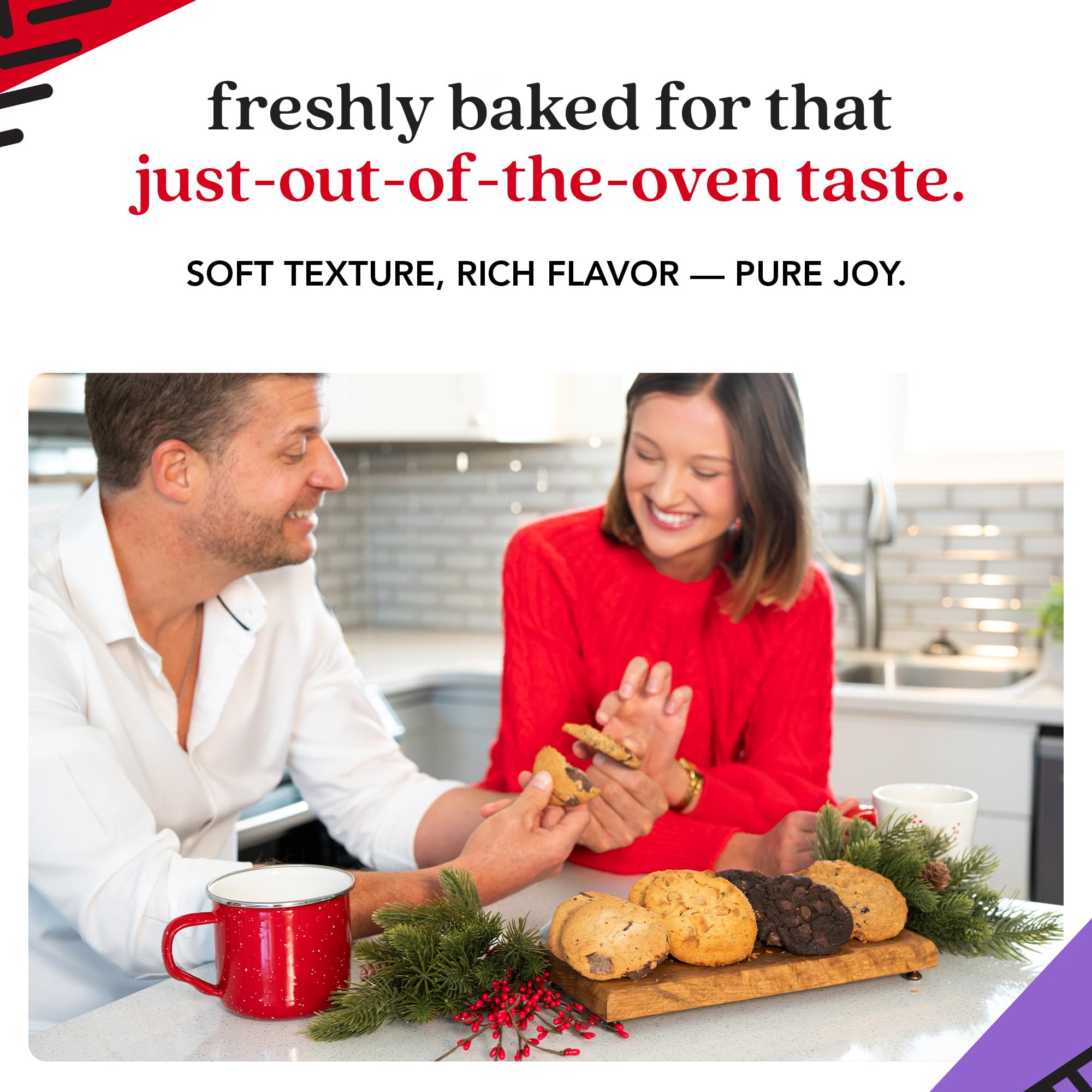 David's Cookies held in hand showing 1.5oz size for portion control