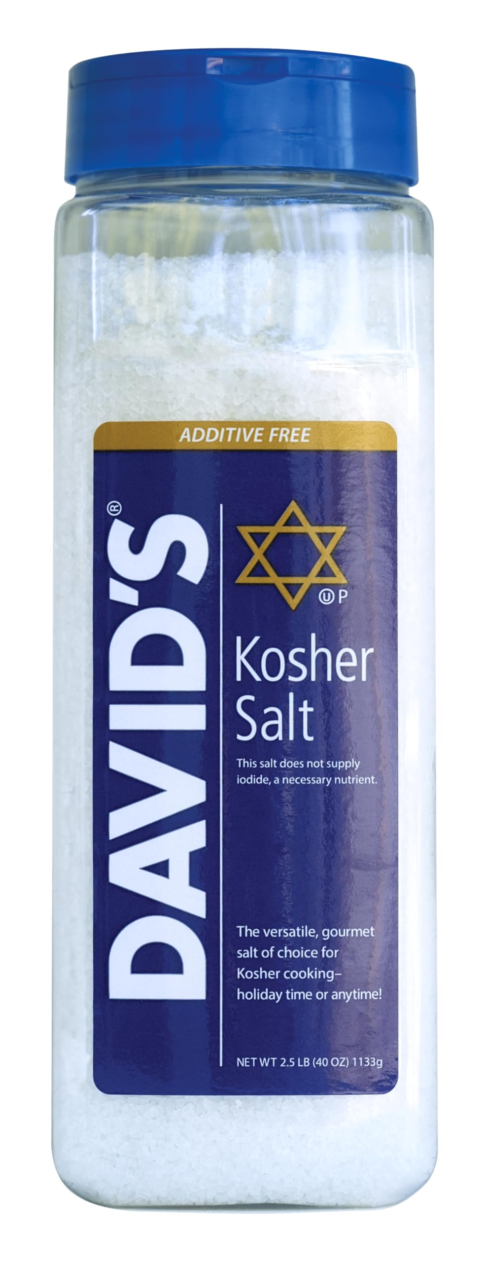 David's kosher salt front packaging showing size and clear labeling for easy selection