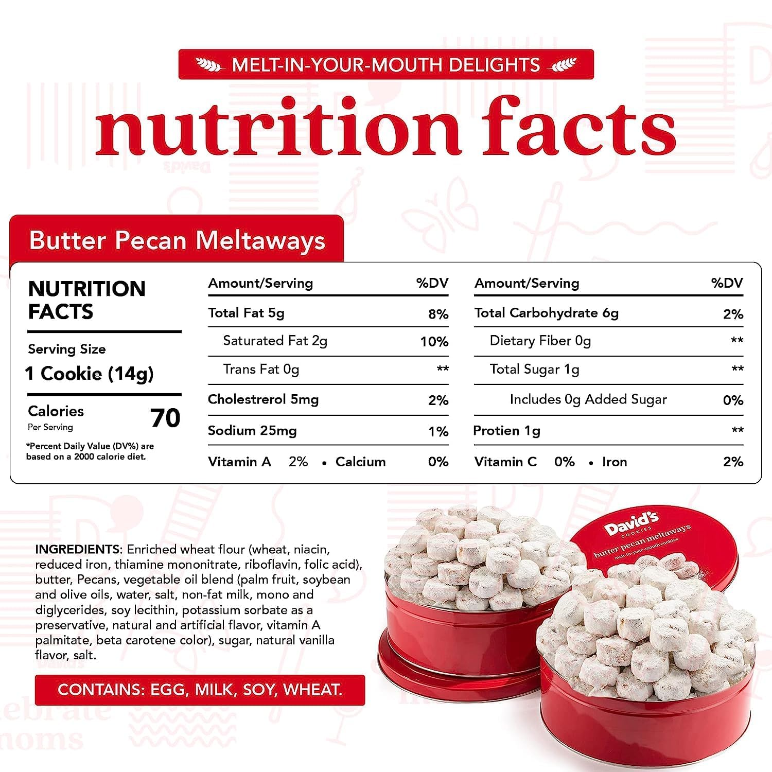 David's Cookies label close-up showing kosher certification reassurance