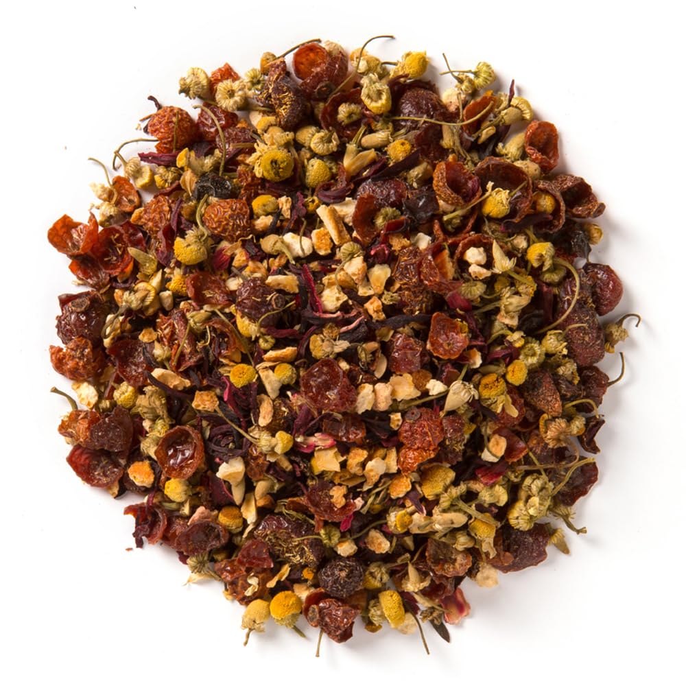 Davidson's loose-leaf close-up detail highlighting whole chamomile and orange peel